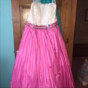 Pink and White Prom Dress